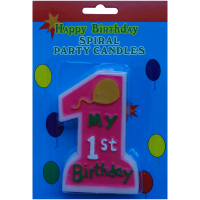 Свеча для торта "My 1-st Birthday" розовая - главное фото